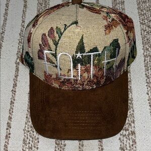 Faith Floral Embroidered Baseball Cap with Suede Brim
